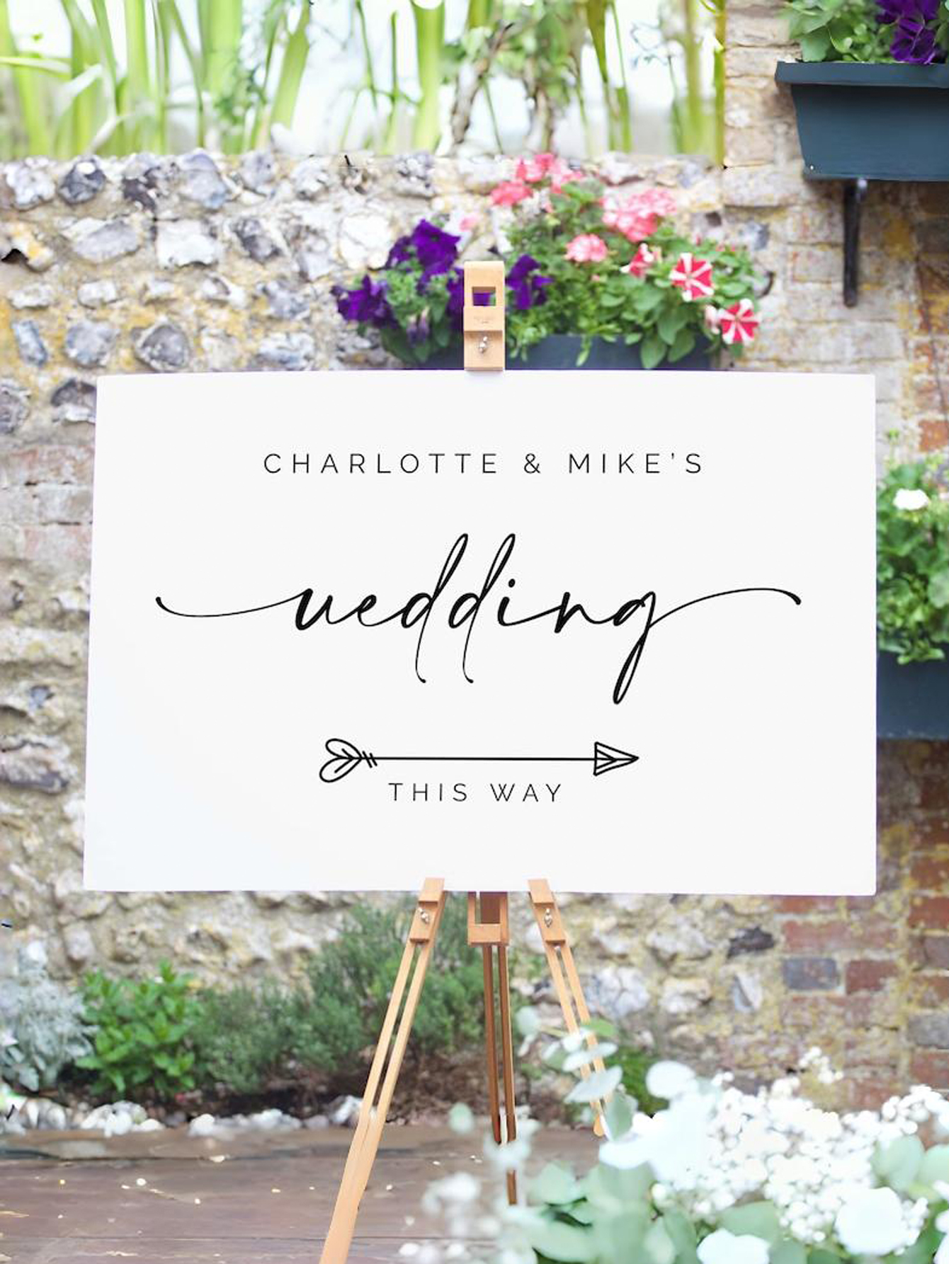 Personalized Wedding Direction Arrow Sign